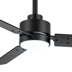 36-inch Black Reversible 3-Blade LED Ceiling Fan with Light Kit and Remote,5" downrod Included