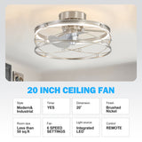 Veyora 21-Inch Chandelier Ceiling Fan With Dimmable LED Light