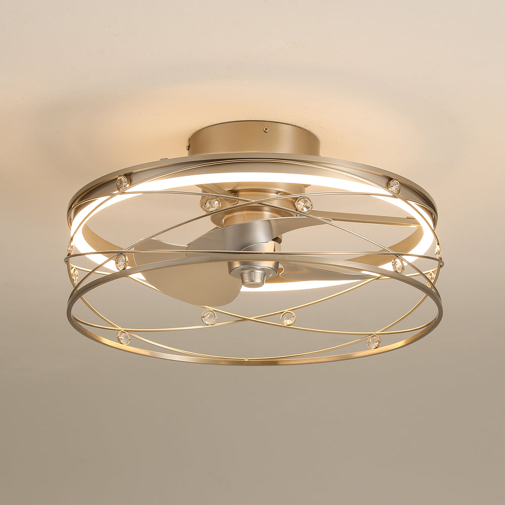 Veyora 21-Inch Chandelier Ceiling Fan With Dimmable LED Light