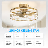 Veyora 21-Inch Chandelier Ceiling Fan With Dimmable LED Light