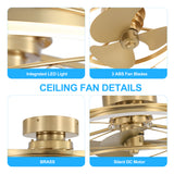 Veyora 21-Inch Chandelier Ceiling Fan With Dimmable LED Light
