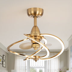 20-inch Modern 3-Blade Dimmable LED Ceiling Fan with Light Kit and Remote,6" downrod Included