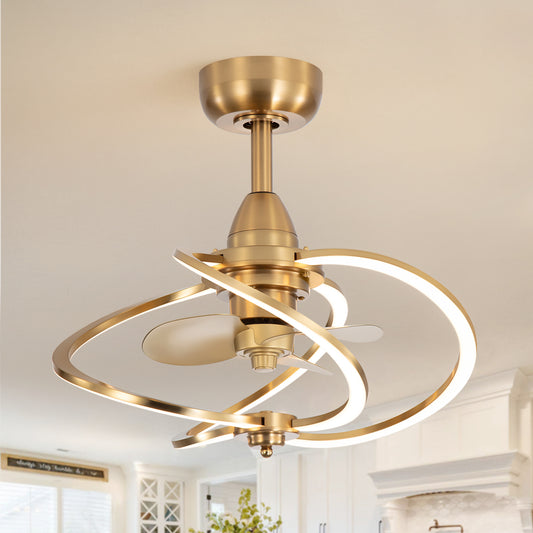 20-inch Modern 3-Blade Dimmable LED Ceiling Fan with Light Kit and Remote,6" downrod Included