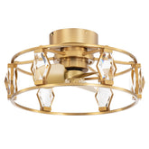 Halcyra 20.8" Crystal Flush Mount Ceiling Fan With Light & Remote