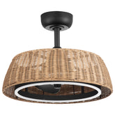 Halcyra 20-Inch Boho Rattan Ceiling Fan With Light