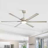 72-Inch Ceiling Fans with LED Light Remote Control, 6 Reversible Blade, Industrial Ceiling Fan with Reversible DC Motor, Down Rod Mount, LED Ceiling Light Chandelier for Bedroom