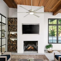 72-Inch Ceiling Fans with LED Light Remote Control, 6 Reversible Blade, Industrial Ceiling Fan with Reversible DC Motor, Down Rod Mount, LED Ceiling Light Chandelier for Bedroom