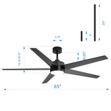 Xavon 65-Inch Ceiling Fan With Light and Remote Control