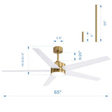 Xavon 65-Inch Ceiling Fan With Light and Remote Control