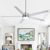 65-inch 5-Blade LED Ceiling Fan with Light and Remote,6" downrod and 20" downrod Included
