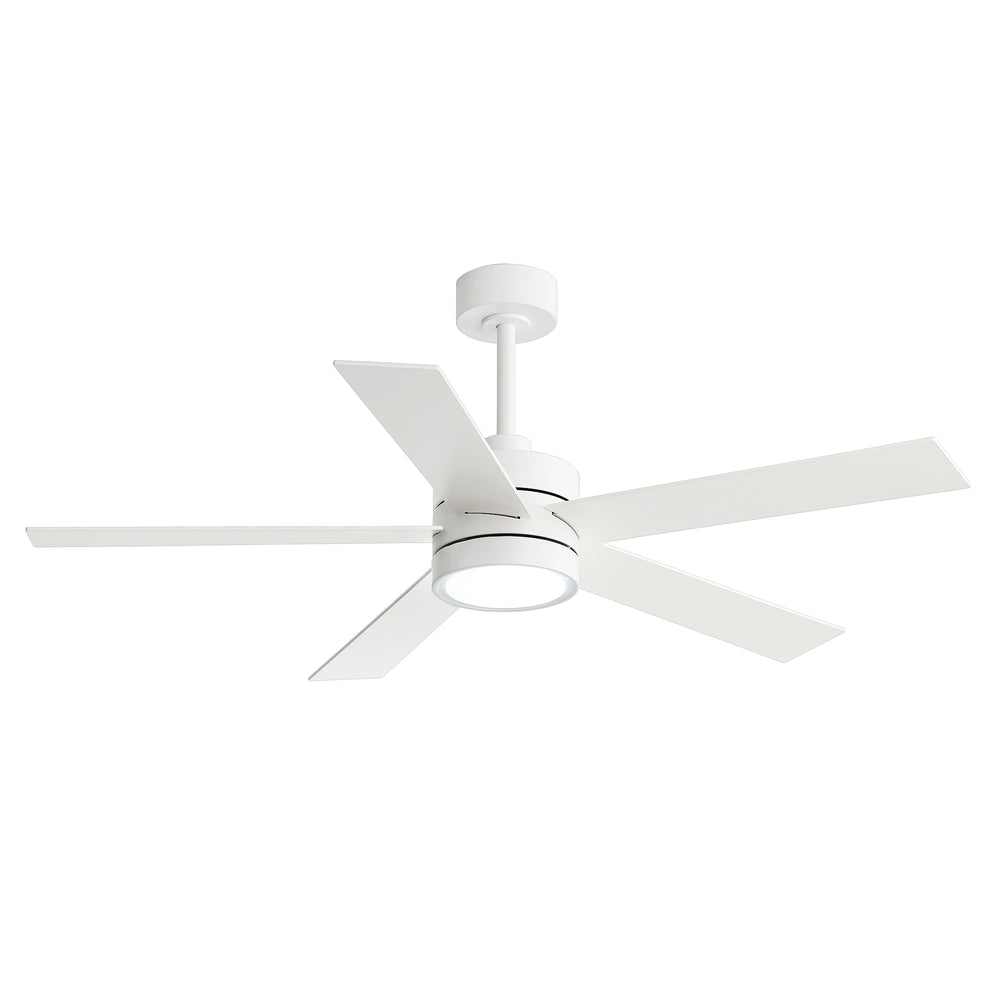 52-Inch 5-Blade LED Ceiling Fan with Light Remote,5" and 10" Downrod Included