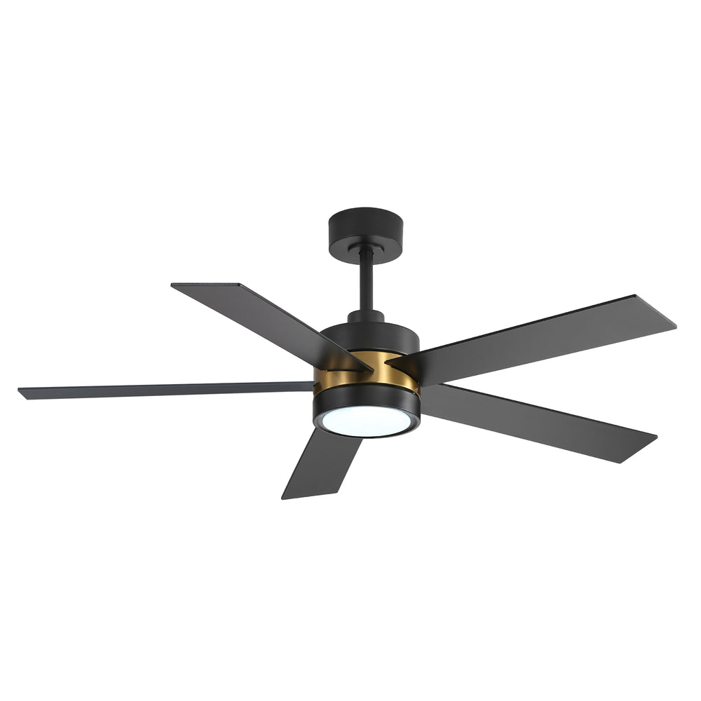 52-Inch 5-Blade LED Ceiling Fan with Light Remote,5" and 10" Downrod Included
