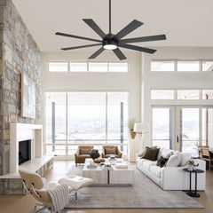 65-inch Large 8 Blade LED Ceiling Fan with Light, Remote Control and Two Downrods (6" & 20")