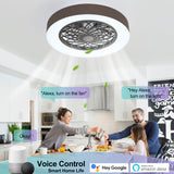 Alvon 20" Smart Flush Mount Bladeless Ceiling Fan With RGB Light