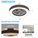 Alvon 20" Smart Flush Mount Bladeless Ceiling Fan With RGB Light