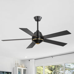 52-in 5-Blade Ceiling Fan with Remote without Light,5" and 10" Downrod Included
