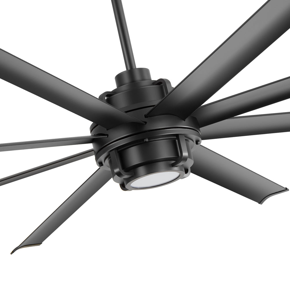 Large 72 Inch 8-Blade Integrated LED Ceiling Fan with Light Remote,7in and 12in Downrod Included