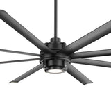 Large 72 Inch 8-Blade Integrated LED Ceiling Fan with Light Remote,7in and 12in Downrod Included