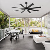 Large 72-inch 8-Blade Integrated LED Ceiling Fan with Light Remote, 6" and 20" Downrod Included
