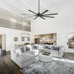 Large 84in Indoor Ceiling Fan with Remote and 3 Downrods without Light(8 Aluminium Blades)