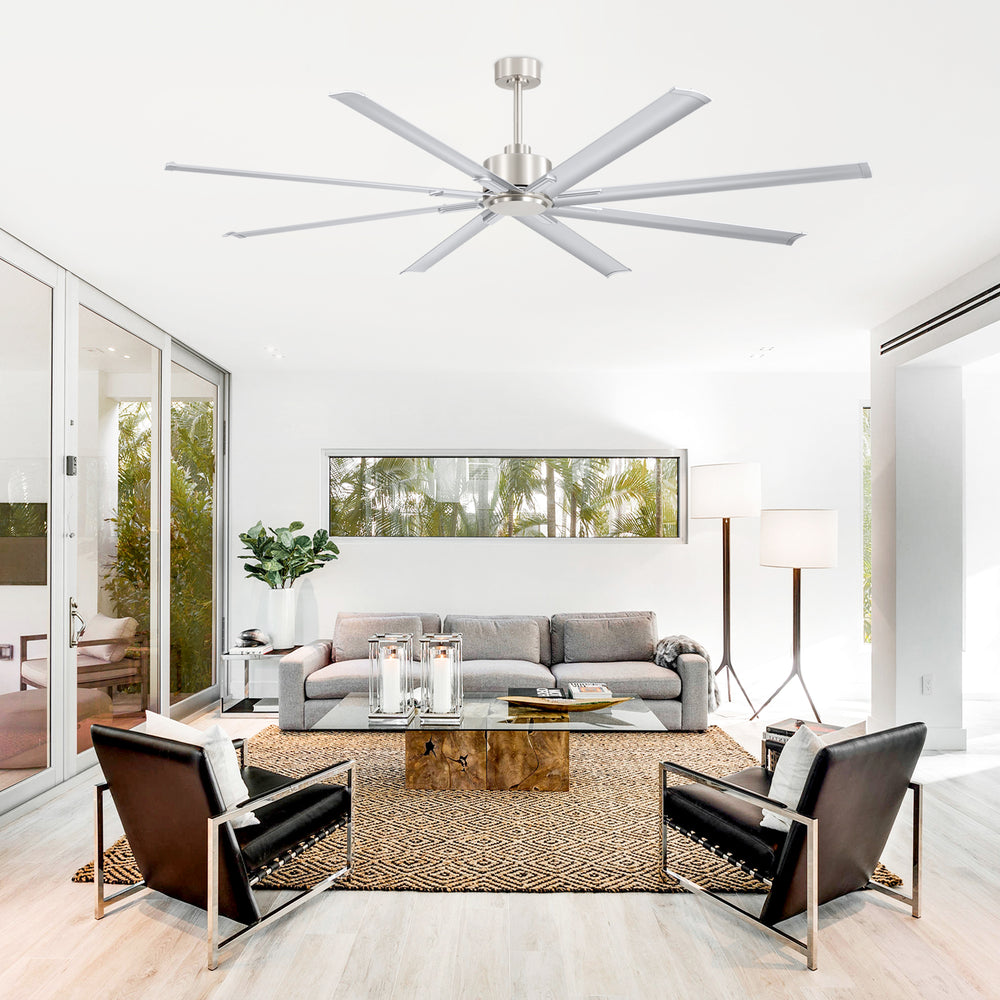 Large 84in Indoor Ceiling Fan with Remote and 3 Downrods without Light(8 Aluminium Blades)