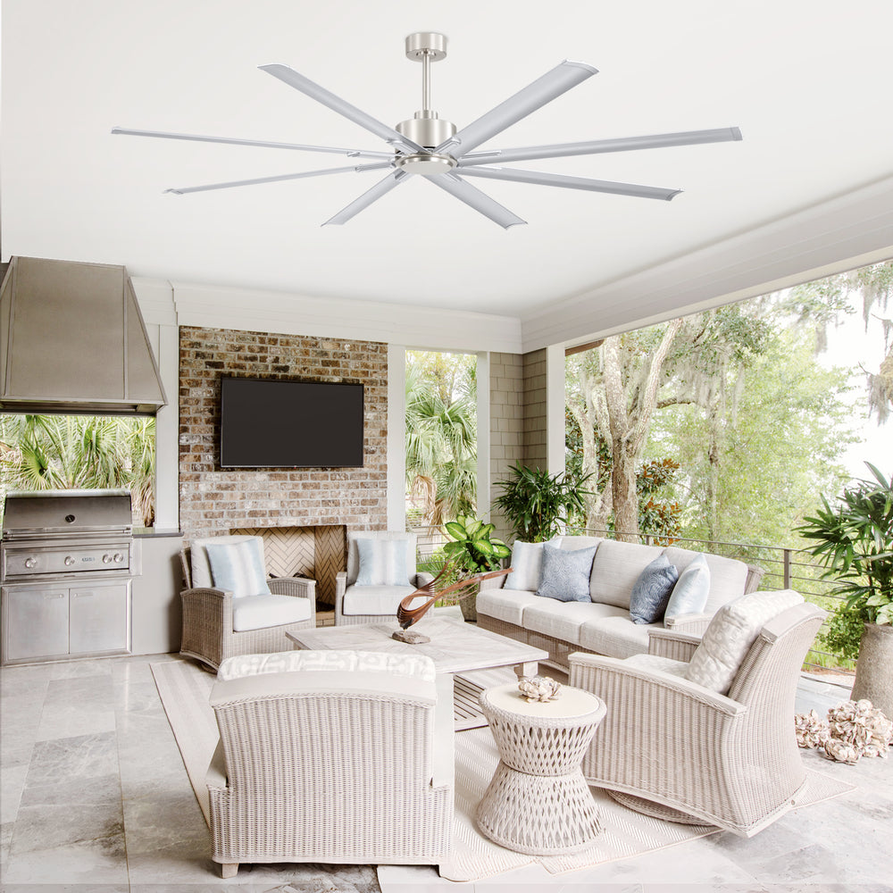 Large 84in Indoor Ceiling Fan with Remote and 3 Downrods without Light(8 Aluminium Blades)