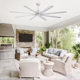 Large 84in Indoor Ceiling Fan with Remote and 3 Downrods without Light(8 Aluminium Blades)