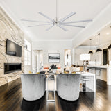 Large 84in Indoor Ceiling Fan with Remote and 3 Downrods without Light(8 Aluminium Blades)