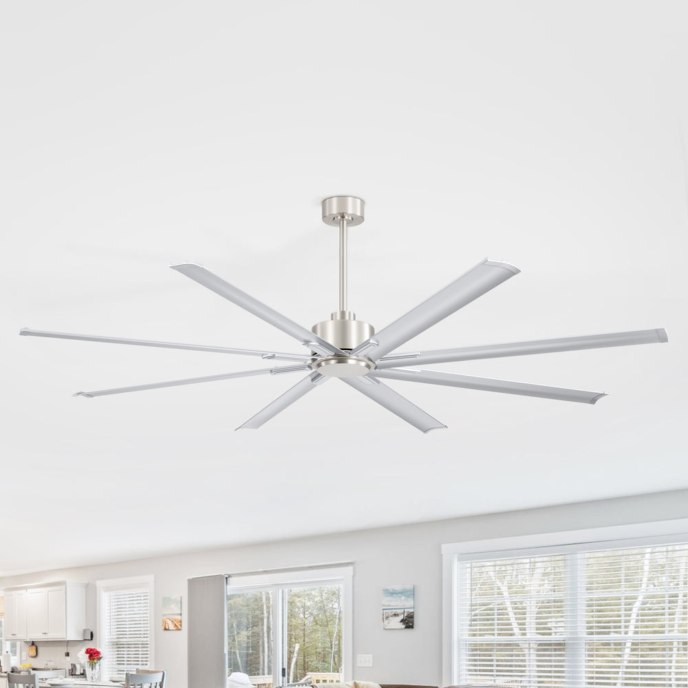Large 84in Indoor Ceiling Fan with Remote and 3 Downrods without Light(8 Aluminium Blades)