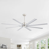 Large 84in Indoor Ceiling Fan with Remote and 3 Downrods without Light(8 Aluminium Blades)