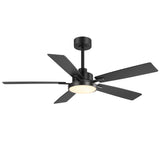 Ventari 52-Inch Black 5-Blade Ceiling Fan With Light & Remote