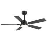 Ventari 52-Inch Black 5-Blade Ceiling Fan With Light & Remote
