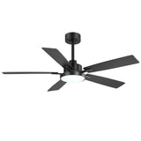 Ventari 52-Inch Black 5-Blade Ceiling Fan With Light & Remote