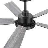 Ventari 52-Inch Black 5-Blade Ceiling Fan With Light & Remote