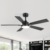 Ventari 52-Inch Black 5-Blade Ceiling Fan With Light & Remote