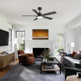 Ventari 52-Inch Black 5-Blade Ceiling Fan With Light & Remote