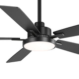 Ventari 52-Inch Black 5-Blade Ceiling Fan With Light & Remote