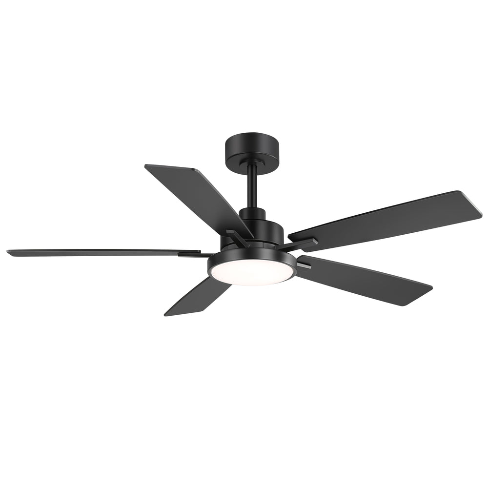 Ventari 52-Inch Black 5-Blade Ceiling Fan With Light & Remote