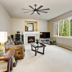 65/72-inch Ceiling Fan with Light and Remote, 8-Blade DC Motor, Dual-Finish Plywood Blades, 3-Color Temperature, 6-Speed Reversible Ceiling Fan for Large Rooms