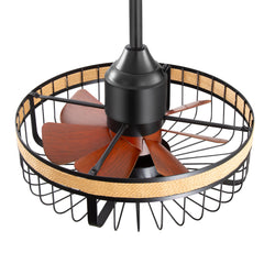 19.7-inch Indoor/Outdoor Waterproof Plug-in Ceiling Fan with LED Light and Remote, DC Motor, 7 ABS Blades, 3000K/4000K/5700K, Hook-Mounted,6"/10" Downrods Included