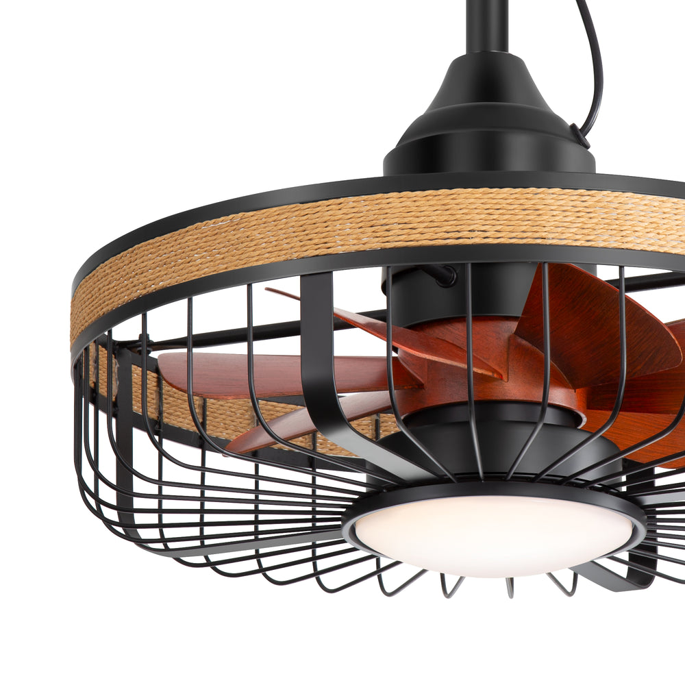 19.7-inch Indoor/Outdoor Waterproof Plug-in Ceiling Fan with LED Light and Remote, DC Motor, 7 ABS Blades, 3000K/4000K/5700K, Hook-Mounted,6"/10" Downrods Included