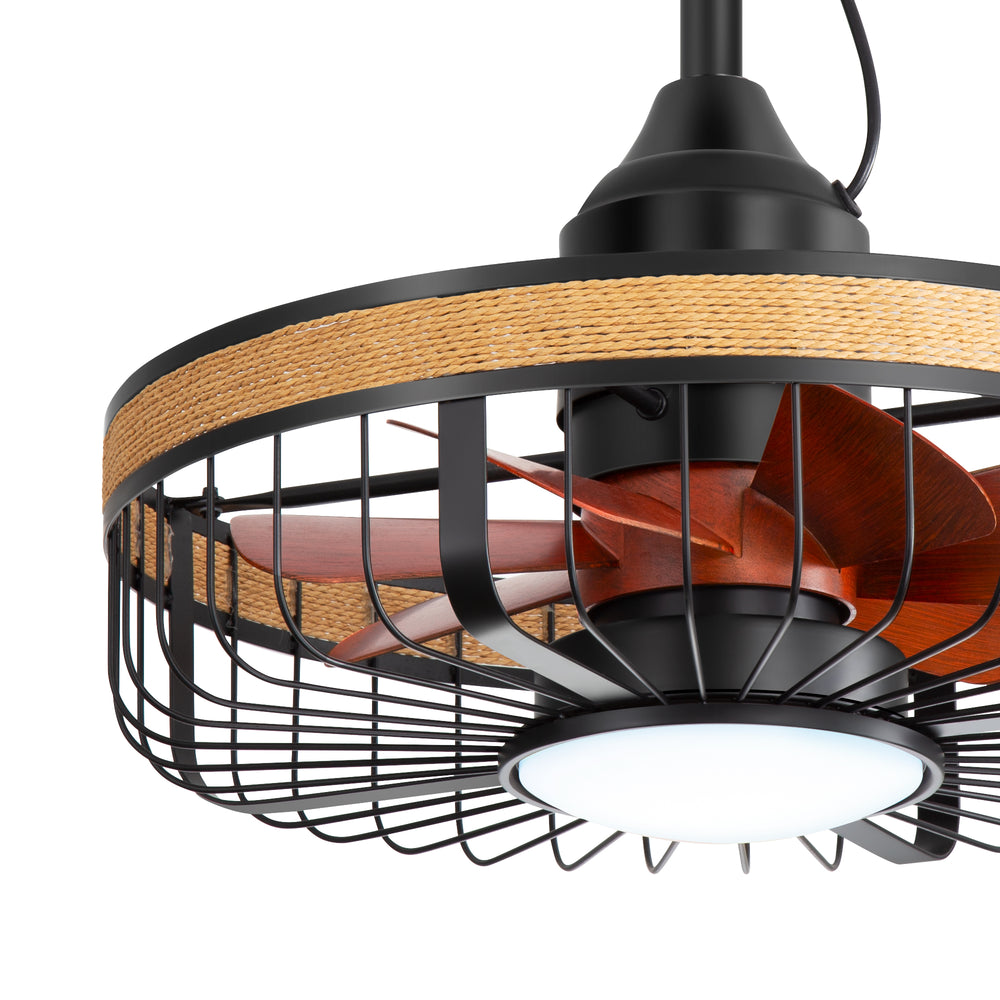 19.7-inch Indoor/Outdoor Waterproof Plug-in Ceiling Fan with LED Light and Remote, DC Motor, 7 ABS Blades, 3000K/4000K/5700K, Hook-Mounted,6"/10" Downrods Included