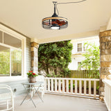 19.7-inch Indoor/Outdoor Waterproof Plug-in Ceiling Fan with LED Light and Remote, DC Motor, 7 ABS Blades, 3000K/4000K/5700K, Hook-Mounted,6"/10" Downrods Included