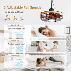 19.7-inch Indoor/Outdoor Waterproof Plug-in Ceiling Fan with LED Light and Remote, DC Motor, 7 ABS Blades, 3000K/4000K/5700K, Hook-Mounted,6"/10" Downrods Included