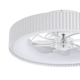 Brenon 19.3" White Low Profile Ceiling Fan With Light & Remote