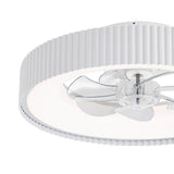 Brenon 19.3" White Low Profile Ceiling Fan With Light & Remote