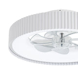 Brenon 19.3" White Low Profile Ceiling Fan With Light & Remote