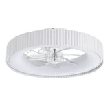 Brenon 19.3" White Low Profile Ceiling Fan With Light & Remote
