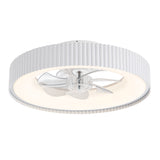 Brenon 19.3" White Low Profile Ceiling Fan With Light & Remote