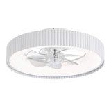 Brenon 19.3" White Low Profile Ceiling Fan With Light & Remote